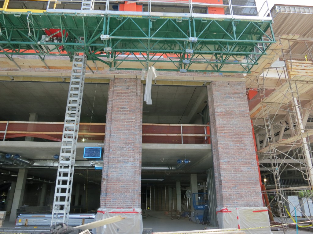 Hotel - precast and brick columns